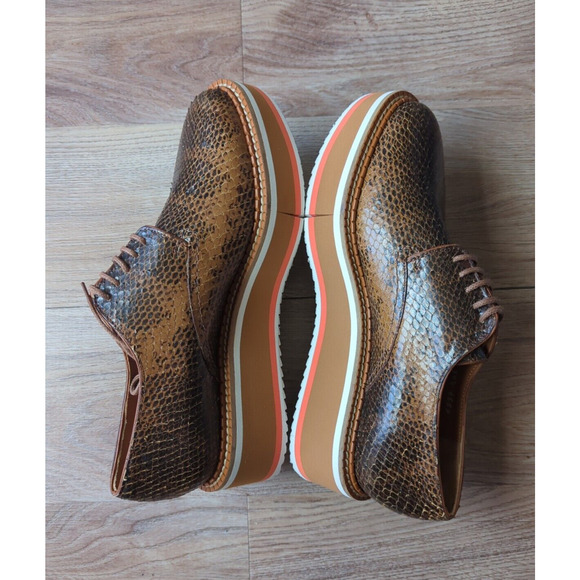 Clergerie Brook Platform Lightweight Comfort Oxford Womens 9 Brown - Picture 7 of 16